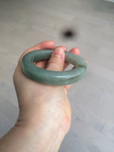 Load image into Gallery viewer, 53.4mm certified type A 100% Natural dark green/gray square style Jadeite Jade bangle BH34-5250
