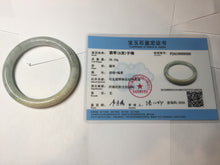 Load image into Gallery viewer, 54.5mm certified 100% natural Type A light green/yellow round cut jadeite jade bangle BS15-9560