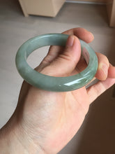 Load image into Gallery viewer, 53.8mm 100% natural Type A icy watery light green/gray jadeite jade bangle PC118-0355