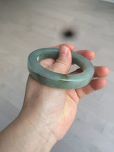 Load image into Gallery viewer, 53.4mm certified type A 100% Natural dark green/gray square style Jadeite Jade bangle BH34-5250