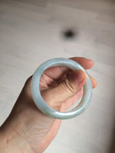 Load image into Gallery viewer, 49mm Certified Type A 100% Natural light green white oval Jadeite Jade bangle AX56-0365