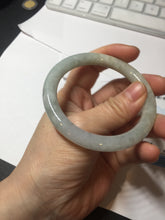Load image into Gallery viewer, 54.5mm certified 100% natural Type A light green/yellow round cut jadeite jade bangle BS15-9560