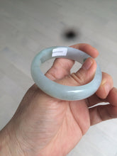 Load image into Gallery viewer, 49mm Certified Type A 100% Natural light green white oval Jadeite Jade bangle AX56-0365