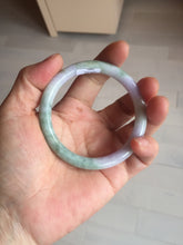 Load image into Gallery viewer, 54.5mm certified 100% natural Type A light green/purple round cut jadeite jade bangle PB87-0986