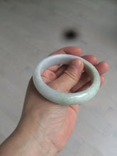 Load image into Gallery viewer, 55mm certified type A 100% Natural light green/white jadeite jade bangle AE66-6537