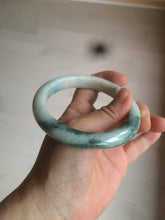 Load image into Gallery viewer, 59mm Certified type A 100% Natural green/white/brown with green floating flowers slim Jadeite bangle AZ34-4364