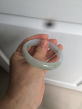 Load image into Gallery viewer, 49mm Certified Type A 100% Natural light green white oval Jadeite Jade bangle AX56-0365