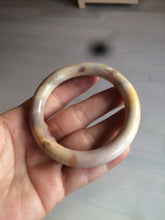 Load image into Gallery viewer, 53.8mm 100% natural beige yellow pink purple round cut a taste of the tropical Coral Jade (珊瑚玉) bangle SY22
