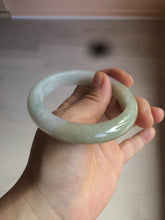 Load image into Gallery viewer, 55.9mm Certified Type A 100% Natural white/green/yellow early spring morning color Jadeite Jade bangle A105-5066
