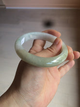 Load image into Gallery viewer, 55.9mm Certified Type A 100% Natural white/green/yellow early spring morning color Jadeite Jade bangle A105-5066