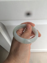 Load image into Gallery viewer, 49mm Certified Type A 100% Natural light green white oval Jadeite Jade bangle AX56-0365
