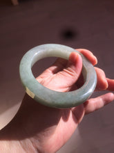 Load image into Gallery viewer, 53.4mm certified type A 100% Natural dark green/gray square style Jadeite Jade bangle BH34-5250