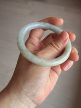 Load image into Gallery viewer, 54.5mm certified 100% natural Type A light green/yellow round cut jadeite jade bangle BS15-9560