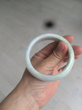 Load image into Gallery viewer, 55mm certified type A 100% Natural light green/white jadeite jade bangle AE66-6537