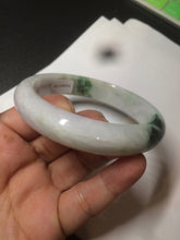 Load image into Gallery viewer, 60mm certified 100% natural type A green white  jadeite jade bangle AY75-1734