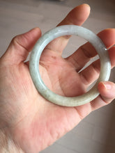 Load image into Gallery viewer, 54.5mm certified 100% natural Type A light green/yellow round cut jadeite jade bangle BS15-9560