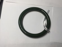 Load image into Gallery viewer, 60.5mm certified 100% Natural dark green/black round cut nephrite Jade(碧玉) bangle HN13-1575