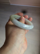 Load image into Gallery viewer, 55.9mm Certified Type A 100% Natural white/green/yellow early spring morning color Jadeite Jade bangle A105-5066