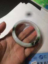 Load image into Gallery viewer, 60mm certified 100% natural type A green white  jadeite jade bangle AY75-1734