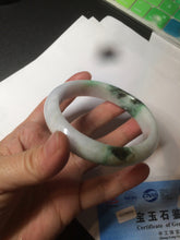 Load image into Gallery viewer, 60mm certified 100% natural type A green white  jadeite jade bangle AY75-1734
