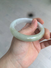 Load image into Gallery viewer, 55.9mm Certified Type A 100% Natural white/green/yellow early spring morning color Jadeite Jade bangle A105-5066