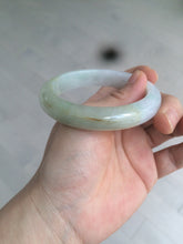 Load image into Gallery viewer, 55.9mm Certified Type A 100% Natural white/green/yellow early spring morning color Jadeite Jade bangle A105-5066