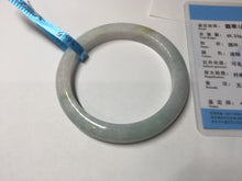 Load image into Gallery viewer, 56.5mm certified 100% natural type A white/light green white purple jadeite jade bangle AH104-0524