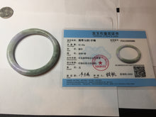 Load image into Gallery viewer, 54.5mm certified 100% natural Type A light green/purple round cut jadeite jade bangle PB87-0986