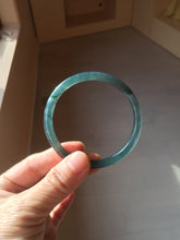 Load image into Gallery viewer, 54.8mm Certified Type A 100% Natural dark green/blue/gray Guatemala slim round cut Jadeite bangle PD182-2480