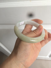 Load image into Gallery viewer, 55.9mm Certified Type A 100% Natural white/green/yellow early spring morning color Jadeite Jade bangle A105-5066
