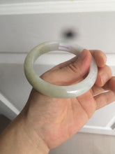 Load image into Gallery viewer, 55.9mm Certified Type A 100% Natural white/green/yellow early spring morning color Jadeite Jade bangle A105-5066