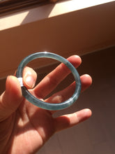Load image into Gallery viewer, 54.8mm Certified Type A 100% Natural dark green/blue/gray Guatemala slim round cut Jadeite bangle PD182-2480