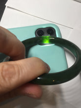 Load image into Gallery viewer, 60.8mm certified 100% Natural dark green/black nephrite Jade(碧玉) bangle HN15-1586