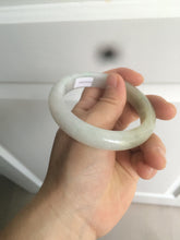 Load image into Gallery viewer, 55.9mm Certified Type A 100% Natural white/green/yellow early spring morning color Jadeite Jade bangle A105-5066