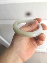 Load image into Gallery viewer, 55.9mm Certified Type A 100% Natural white/green/yellow early spring morning color Jadeite Jade bangle A105-5066