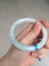 Load image into Gallery viewer, 56.5mm certified 100% natural type A white/light green white purple jadeite jade bangle AH104-0524