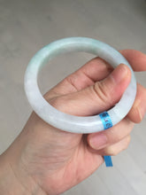 Load image into Gallery viewer, 56.5mm certified 100% natural type A white/light green white purple jadeite jade bangle AH104-0524