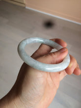 Load image into Gallery viewer, 54mm Certified type A 100% Natural white/light green round cut Jadeite bangle W98-6505