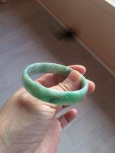 Load image into Gallery viewer, 51.7mm certified 100% natural Type A sunny green/gray jadeite jade bangle BK6-3358