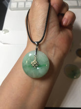 Load image into Gallery viewer, 26-28mm Type A 100% Natural sunny green yellow Jadeite Jade Safety Guardian Button donuts Pendant group BP96