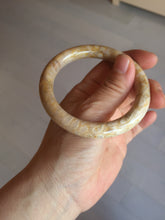 Load image into Gallery viewer, 55mm 100% natural light brown yellow round cut Coral Jade (珊瑚玉) bangle SY120