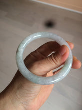 Load image into Gallery viewer, 54mm Certified type A 100% Natural white/light green round cut Jadeite bangle W98-6505