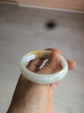 Load image into Gallery viewer, 50mm Certified Type A 100% Natural yellow/white oval shape Jadeite Jade bangle AY16-0762