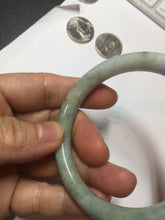 Load image into Gallery viewer, 54.2mm certified 100% natural Type A light green/purple/red(FU LU SHOU) round cut jadeite jade bangle PB88-0980