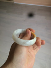 Load image into Gallery viewer, 50mm Certified Type A 100% Natural yellow/white oval shape Jadeite Jade bangle AY16-0762