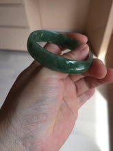 Load image into Gallery viewer, 52.8mm certified 100% natural Type A forest green dark green jadeite jade bangle BP15-8593
