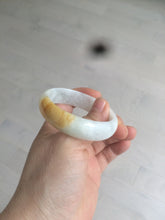 Load image into Gallery viewer, 50mm Certified Type A 100% Natural yellow/white oval shape Jadeite Jade bangle AY16-0762