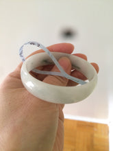 Load image into Gallery viewer, 52.5mm Certificated  Type A100% green/white thin Jadeite Jade bangle F10-1164
