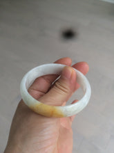 Load image into Gallery viewer, 50mm Certified Type A 100% Natural yellow/white oval shape Jadeite Jade bangle AY16-0762