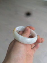 Load image into Gallery viewer, 50mm Certified Type A 100% Natural yellow/white oval shape Jadeite Jade bangle AY16-0762